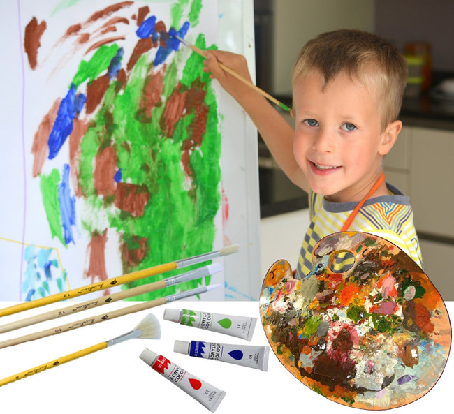 Daveliou™ art stores near me Palette Sets includes are our 12 long handle brushes come complete with a comprehensive set of shapes, sizes and 2 brush fibber types (Bristle & Nylon) for all media.