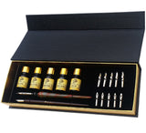 Stylish glass dip pen set with calligraphy ink set