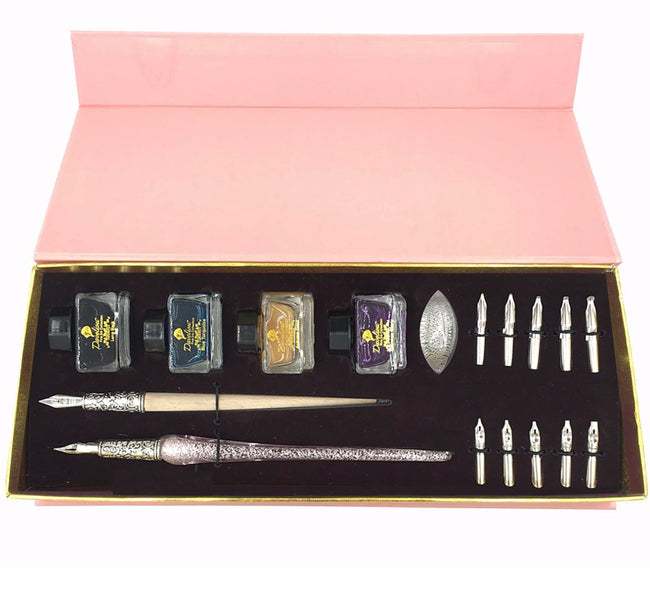 calligraphy pen set with glass calligraphy pen, calligraphy nibs and dip pen ink